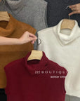 21a8 Fold-over collar cashmere vest