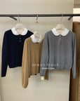 19a98 Cashmere knit shirt-collar top