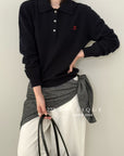 20a36 Cashmere knit polo