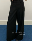 18q26 Poly wool straight trousers