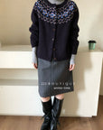 19a100 Cashmere patterned cardigan