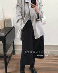 21a29 Mid-length notched-collar wool coat