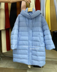 19a58 Long hooded puffer coat
