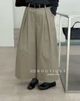 20q14 Wool–khaki blend cropped trousers with belt