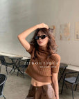 short sleeve wool shirt - 85a150