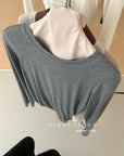 18a99 Cotton ruched long-sleeve top