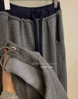 19q41 Elastic-waist straight wool trousers
