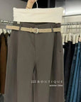18q30 Cashmere wool trousers with belt