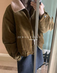 20a52 Velvet fleece jacket with fur collar