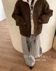 19a71 Suede fur-lined jacket