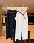 18q30 Cashmere wool trousers with belt