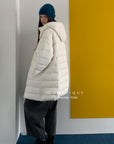 19a58 Long hooded puffer coat