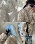 19a107 Fur notch-collar coat