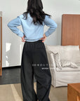 19q25 Cotton fleece straight-leg pants