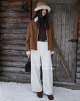 19q3 Wool baggy trousers with belt