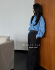 19q3 Wool baggy trousers with belt
