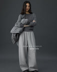 19q25 Cotton fleece straight-leg pants