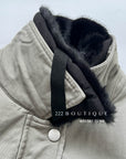 20a129 Basic puffer jacket with fur-trim collar
