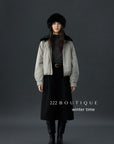 20a129 Basic puffer jacket with fur-trim collar