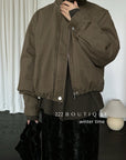 20a129 Basic puffer jacket with fur-trim collar