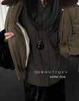 20a129 Basic puffer jacket with fur-trim collar