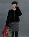 19a61 Velvet quilted puffer jacket