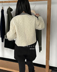 19a61 Velvet quilted puffer jacket