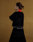 19a61 Velvet quilted puffer jacket
