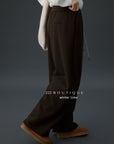 19q25 Cotton fleece straight-leg pants