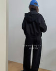 19a65 Basic zip-up hoodie