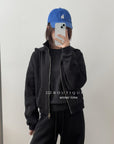 19a65 Basic zip-up hoodie