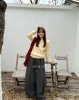 19q22 Cashmere blend cropped straight-leg pants
