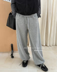 19q9 Grey straight-leg elastic-waist sweatpants
