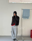 19q9 Grey straight-leg elastic-waist sweatpants