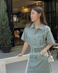 short denim dress