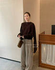 18q32 Wool blend straight-leg pants