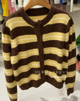 21a9 Striped cashmere cardigan