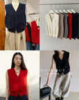 20a34 V-neck wool vest