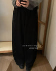 19q40 Cashmere blend elastic-waist wide-leg pants