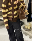 21a9 Striped cashmere cardigan
