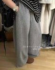 19q35 Cotton fleece straight pants