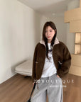 19a71 Suede fur-lined jacket