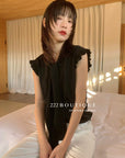 12a5 Sleeveless bow-tie blouse – lightweight crepe