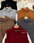 21a8 Fold-over collar cashmere vest