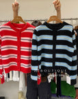 21a9 Striped cashmere cardigan
