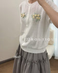 28a47 - FLORAL KNIT CARDIGAN