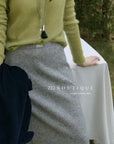18v3 Basic long wool blend skirt