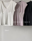 28A21- DRAPED V-NECK TEE