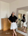26v33- LACE TIERED SKIRT