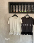 28a69 - RUFFLE HEM TOP